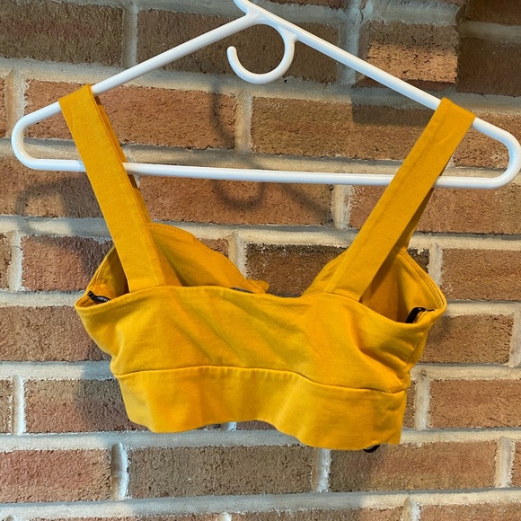 Yellow Forever 21 Tie Crop Top - Picture 2 of 4